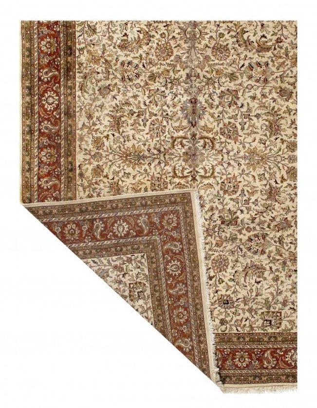 Canvello Ivory Fine Hand Knotted Tabriz Rug 10'2'' X 13' - Canvello