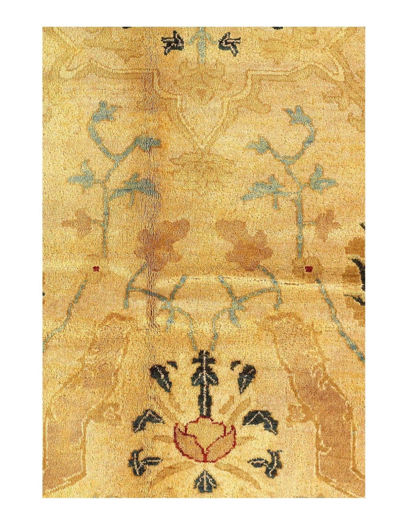 Canvello Ivory Fine Hand Knotted Ziegler design Rug 10'1'' X 13'9'' - Canvello