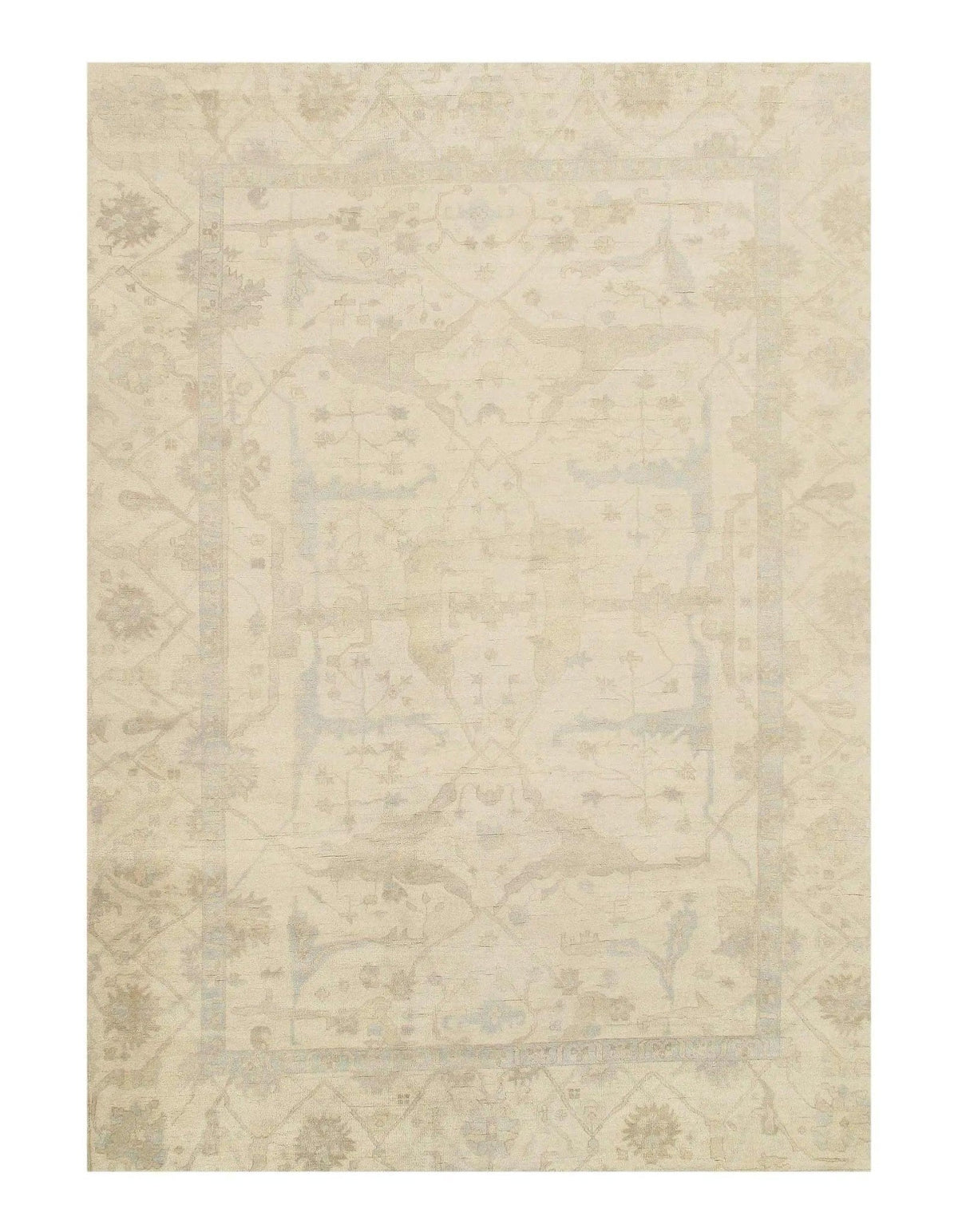 Canvello Ivory Fine hand Oushak Design Rug - 10' X 14' - Canvello