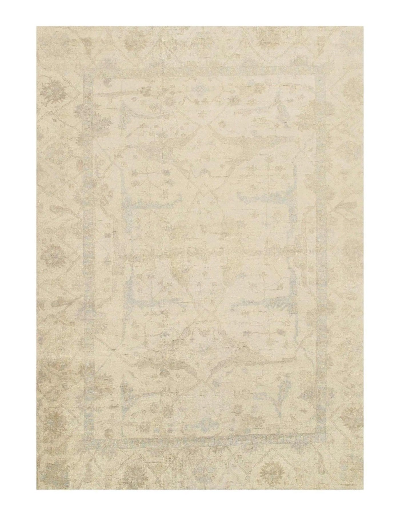 Canvello Ivory Fine hand Oushak Design Rug - 10' X 14' - Canvello