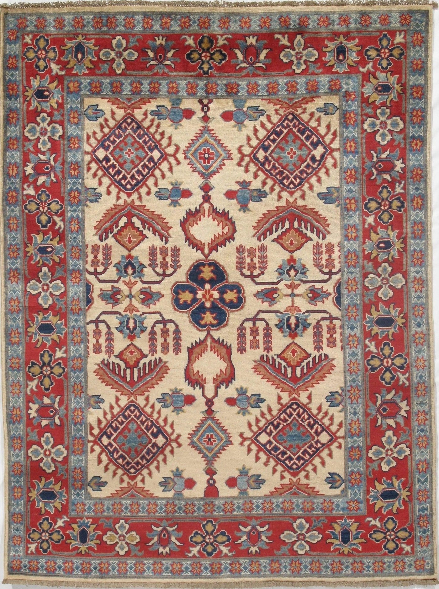 Canvello Ivory Fine Kazak Rug - 5' X 6'6" - Canvello