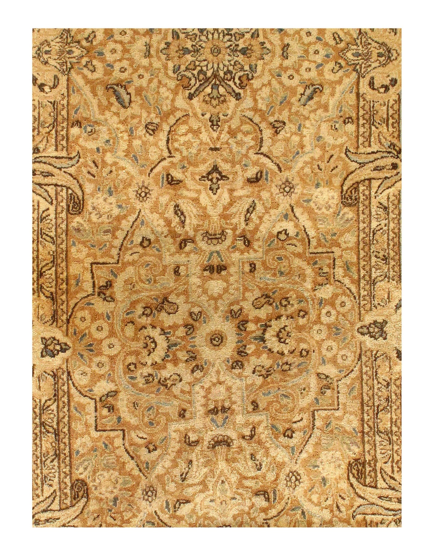 Ivory Fine Persian Hand Knotted Kerman Runner 2'11'' X 19'5''