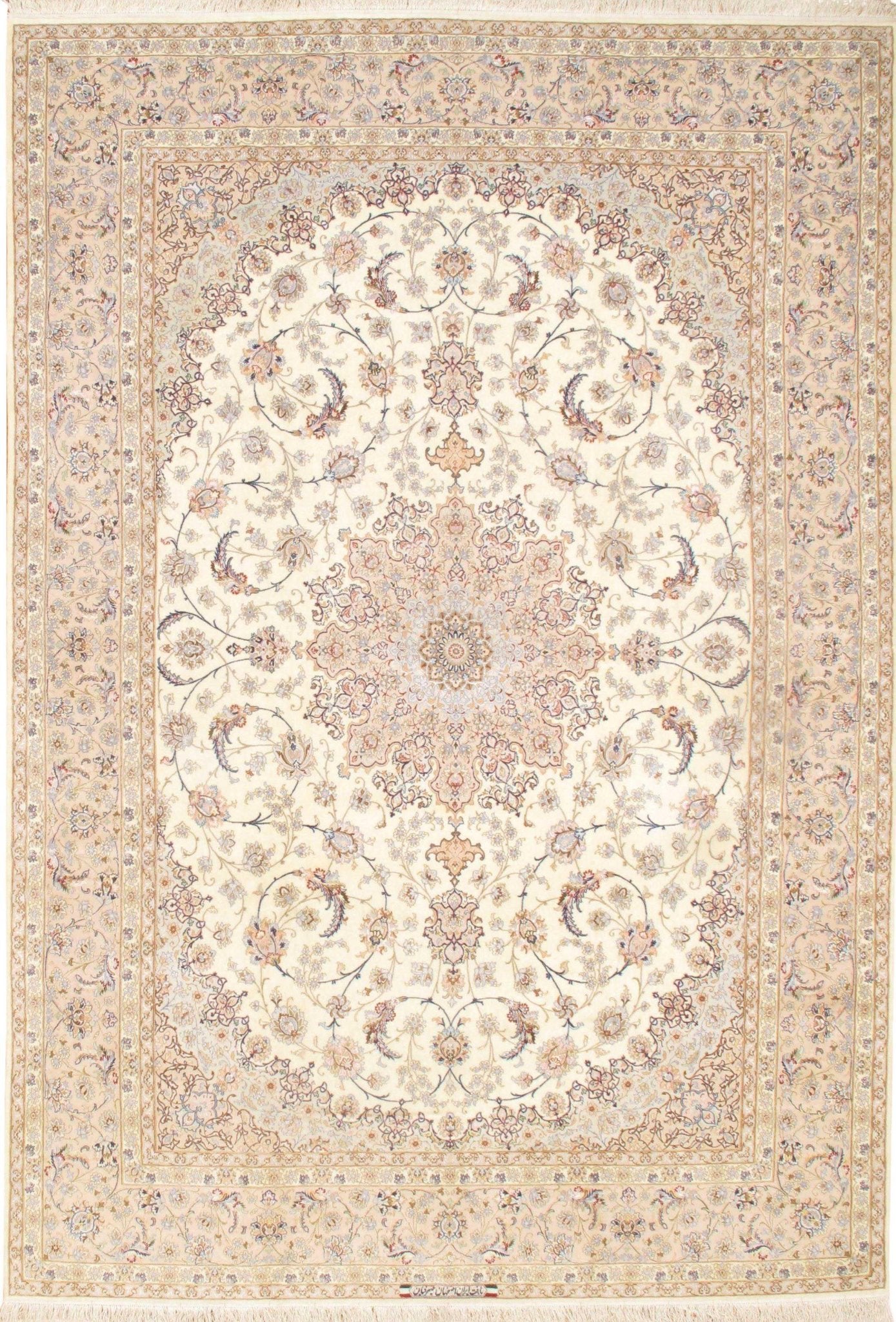 Canvello Ivory Fine Silkroad Isfahan 8'3'' X 12' - Canvello