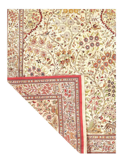 Canvello Ivory Fine Silkroad Pure Silk Qum 4'3'' X 6'7'' - Canvello