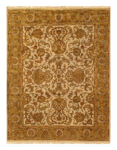 Ivory Fine Persian Tabriz design rug - 8' X 10'