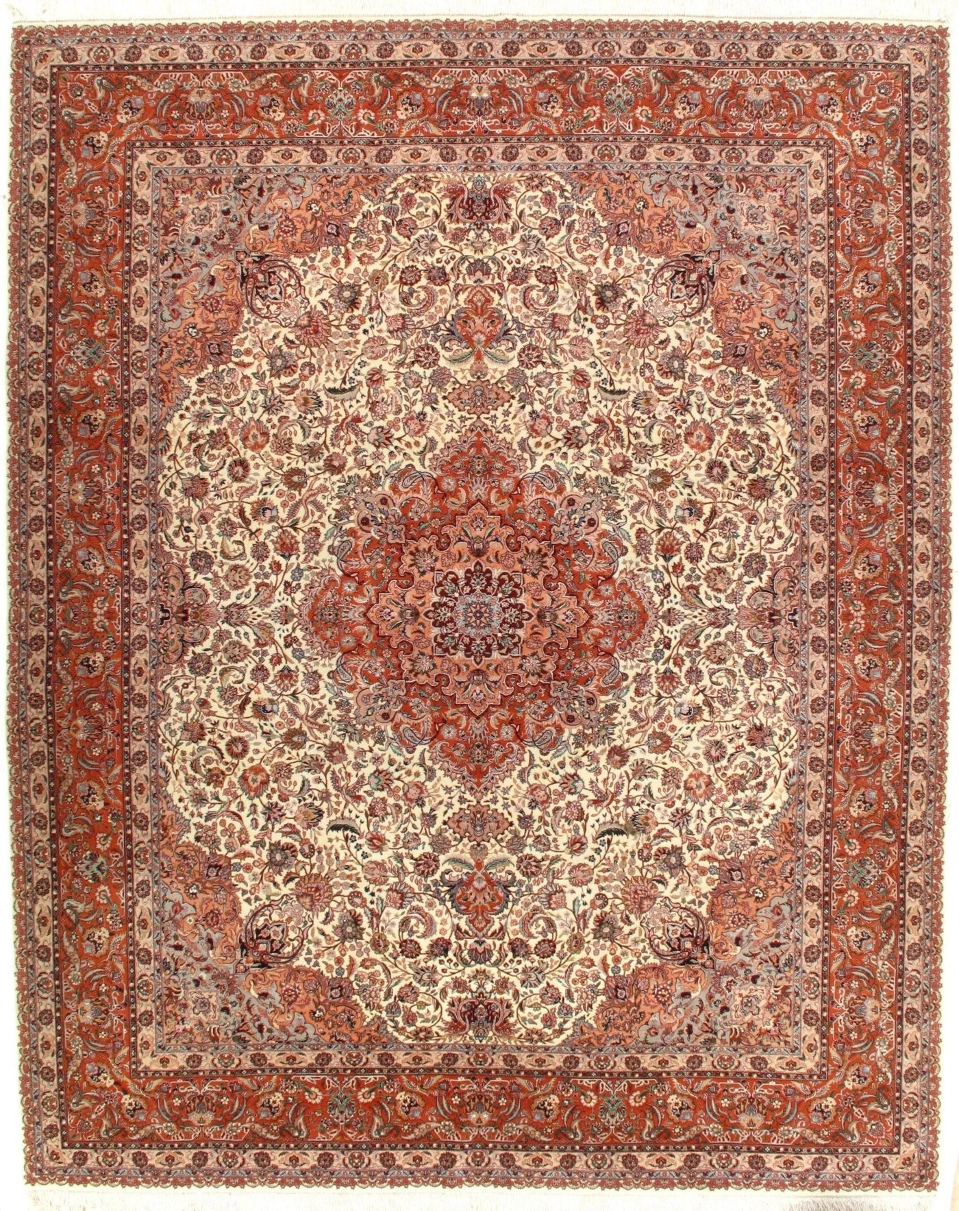 Canvello Ivory Fine Sino Tabriz Rug - 8' x 10' - Canvello