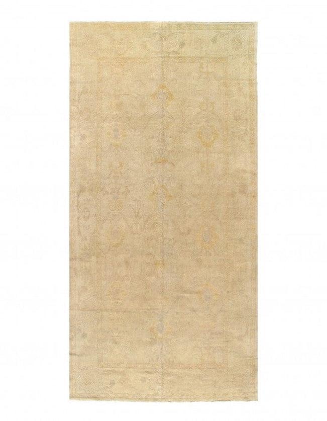 Canvello Ivory Fine Turkish Hand Knotted Oushak 6'9'' X 14' - Canvello