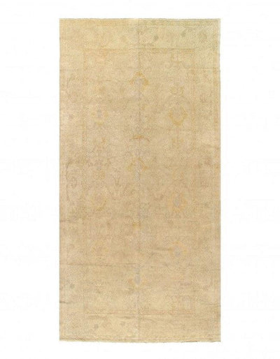 Canvello Ivory Fine Turkish Hand Knotted Oushak 6'9'' X 14' - Canvello