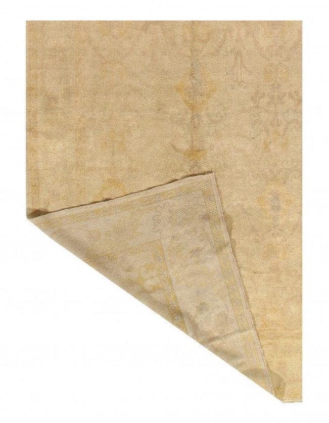 Canvello Ivory Fine Turkish Hand Knotted Oushak 6'9'' X 14' - Canvello