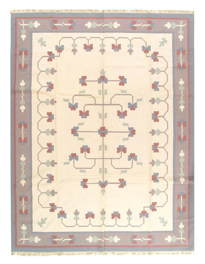 Canvello Ivory Flat Weave Wool Area Rug - 9'3'' X 12' - Canvello