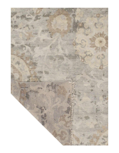 Canvello Ivory Hand Knotted Modern Rug - 5'9'' X 8'11''