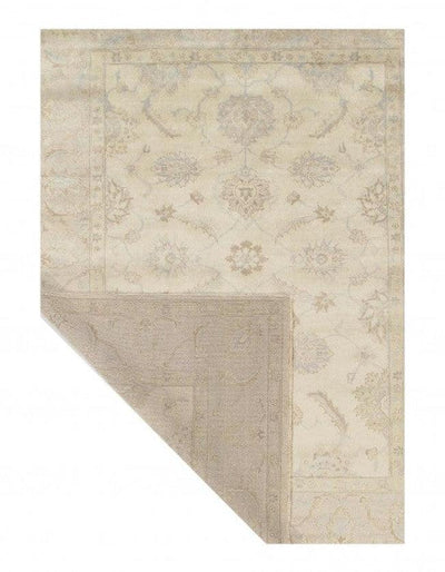 Canvello Ivory Hand Knotted Oushak design 8'1'' X 10'2'' - Canvello