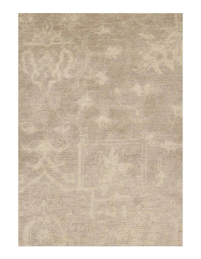 Canvello Ivory Hand Knotted Oushak design Rug - 8' X 9'5" - Canvello