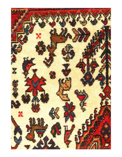 Canvello Ivory Hand Knotted Silkroad Afshar Rug - 3' x 5' - Canvello