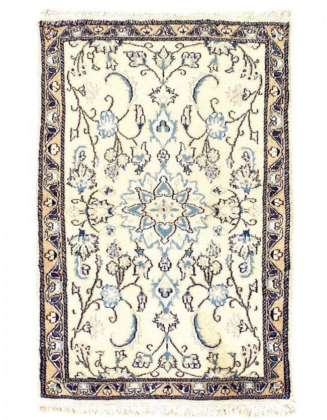 Canvello Ivory Hand Knotted Silkroad Nain Rug - 3' X 5' - Canvello