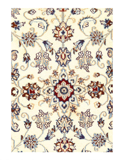 Canvello Ivory Hand Knotted Persian Nain Rug - 3' X 5'