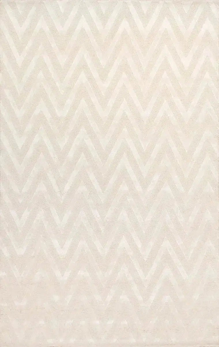 Canvello 象牙色手工簇絨羊毛和真絲地毯 - 8'9" X 11'9" 