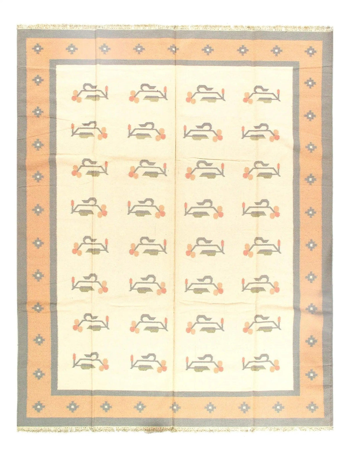 Canvello 象牙色手工編織地毯 - 9'3'' X 11'11''