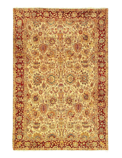 Canvello Ivory Indian Agra Rug - 6' X 9' - Canvello