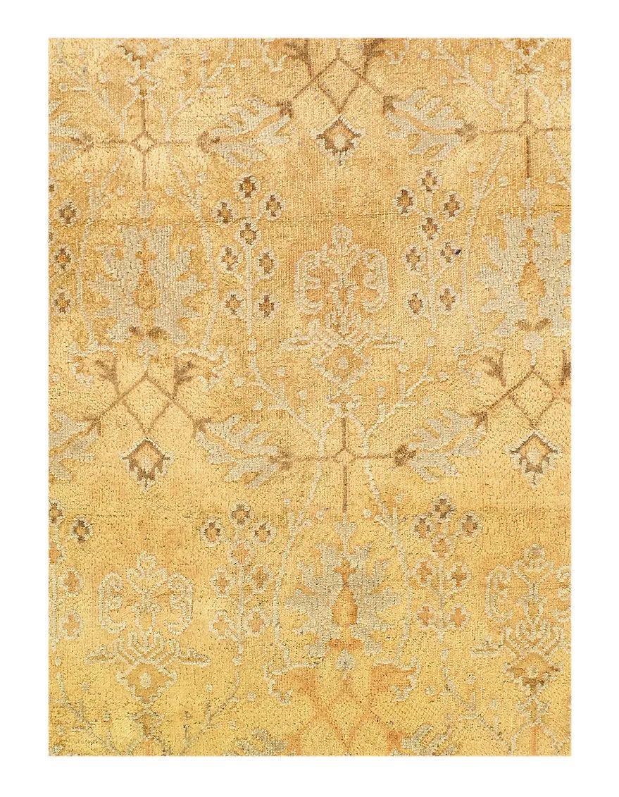 Ivory Indian Antique Agra Rug - 5'9'' X 17'