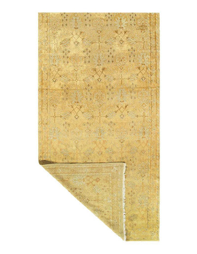 Canvello Ivory Indian Antique Agra Rug - 5'9'' X 17' - Canvello