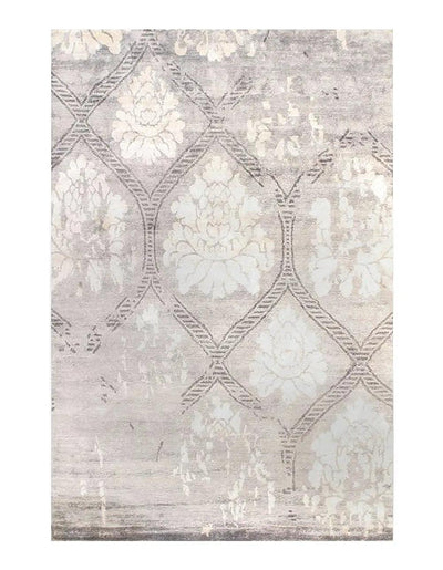 Canvello Ivory Modern Bamboo Silk Rug - 6' X 9' - Canvello