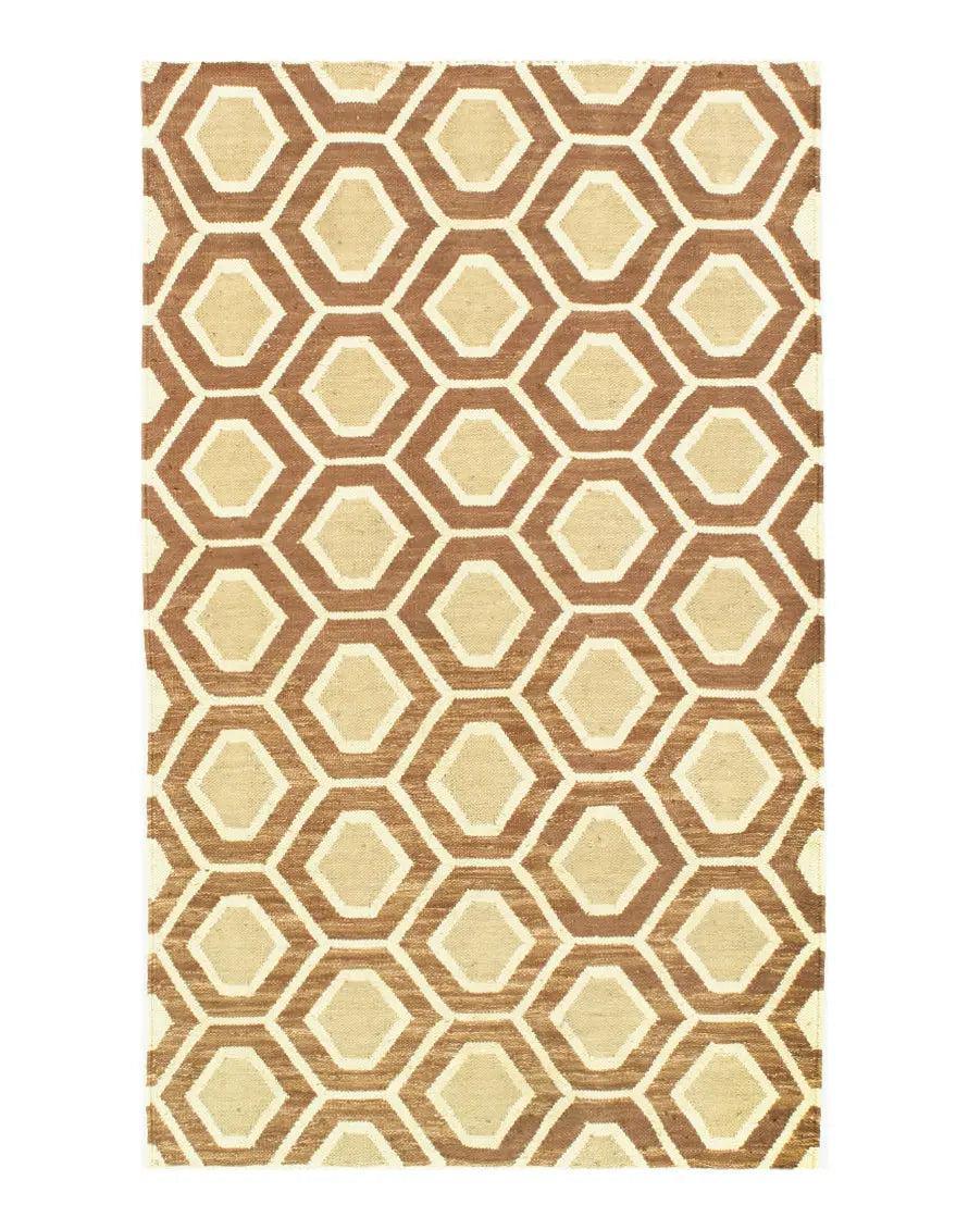 Canvello Ivory Modern Flat Weave Rug - 3' X 5' - Canvello