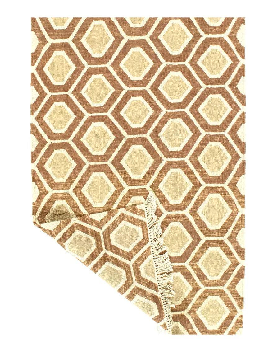 Canvello Ivory Modern Flat Weave Rug - 3' X 5' - Canvello