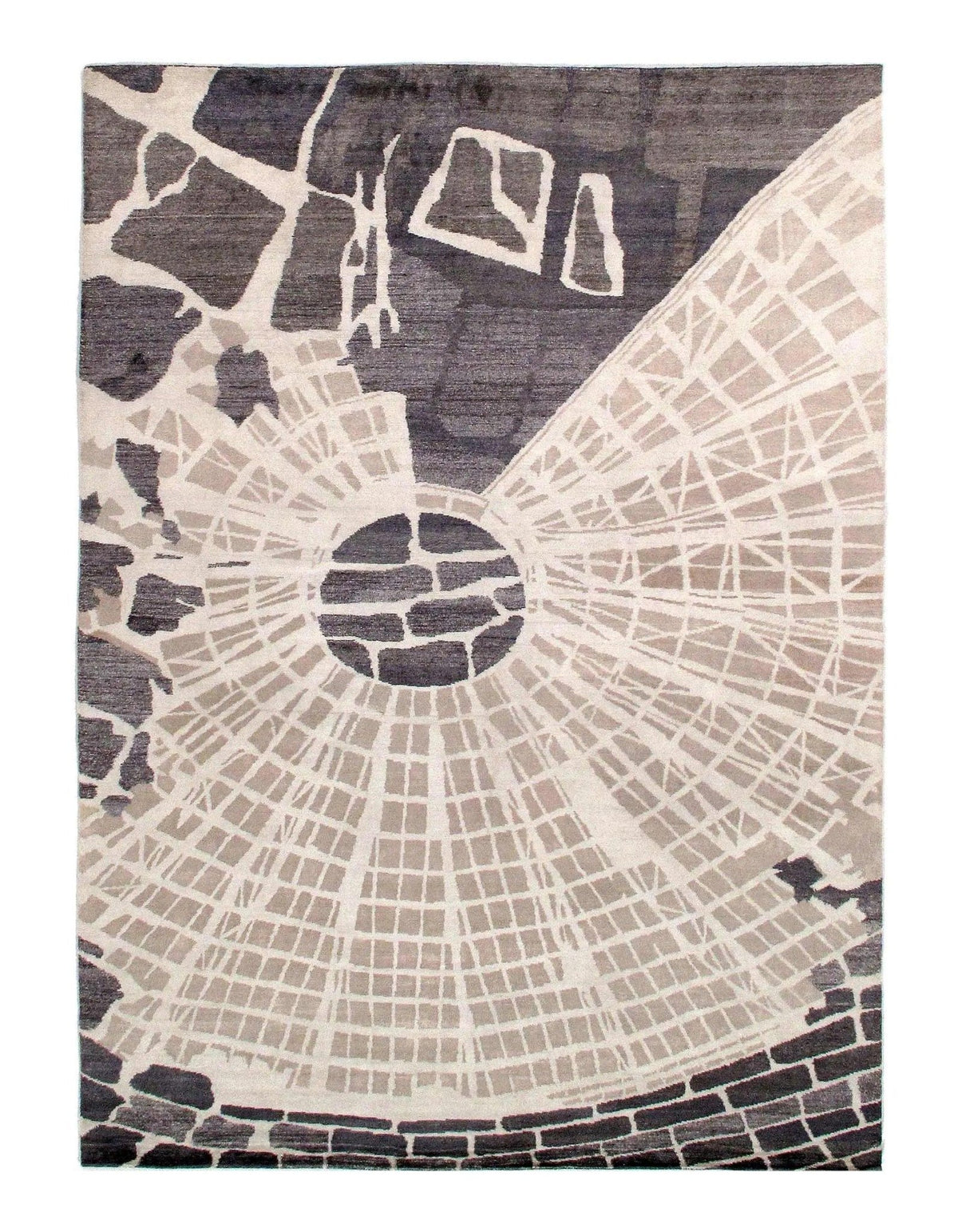 Canvello Ivory Modern Rug - 9'x12''