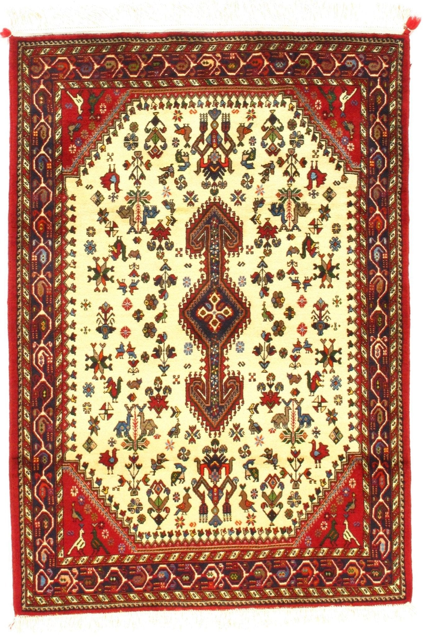 Canvello Ivory Silkroad Afshar Rug - 3' x 5' - Canvello