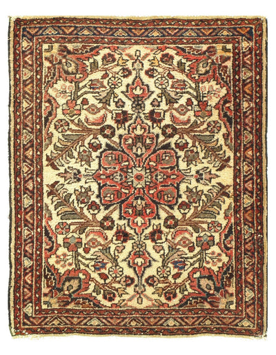 Canvello Ivory Silkroad Antique Sarouk Rug - 2'5'' X 1'1'' - Canvello