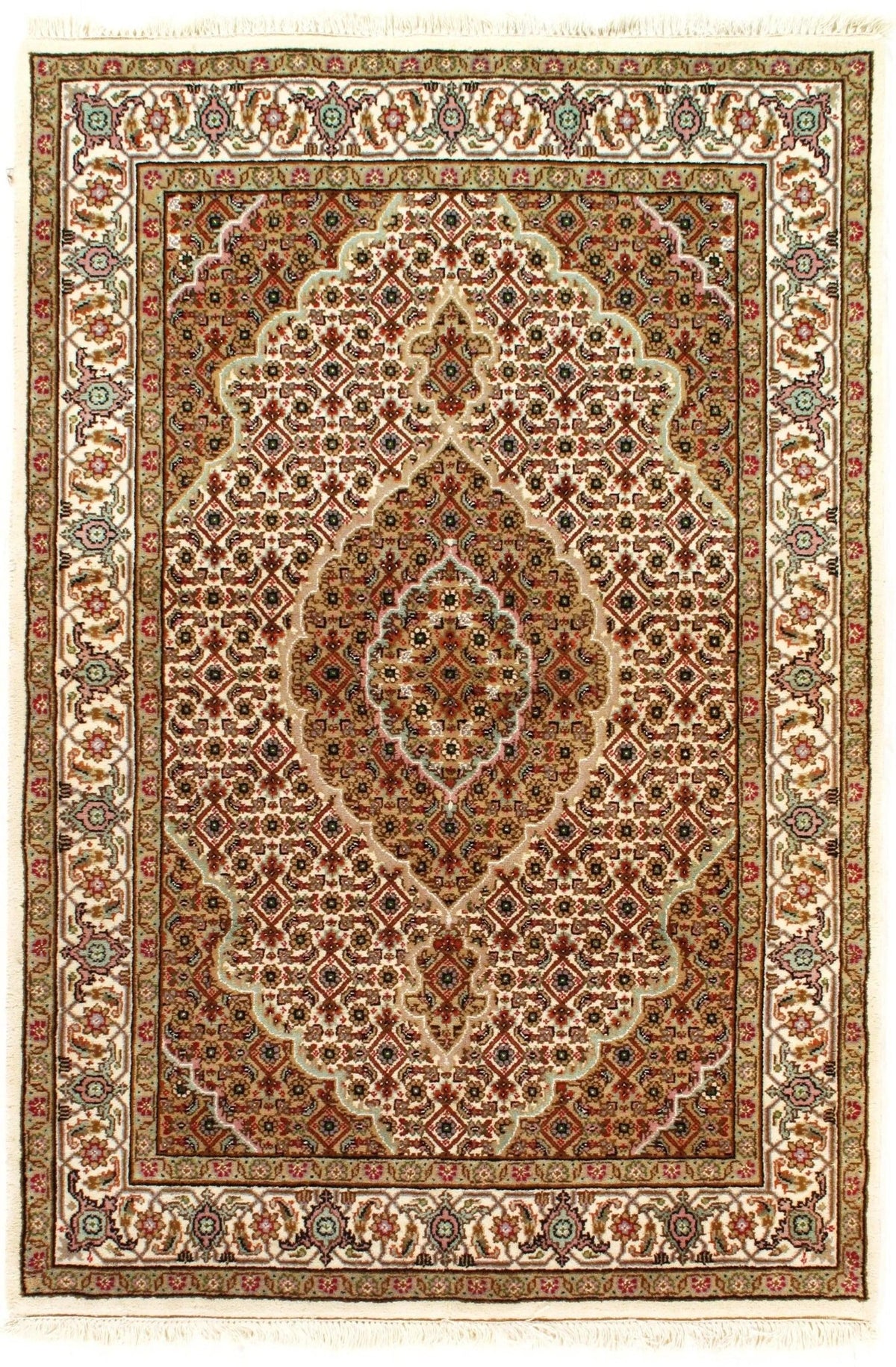 Alfombra Canvello Marfil Silkroad Bidjar Design - 4'7'' X 6'8''