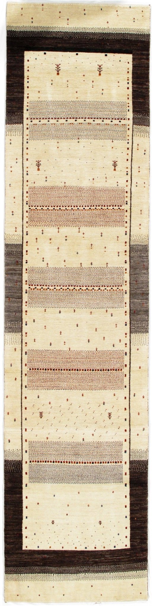 Canvello Ivory Silkroad Gabbeh Runner - 3' X 13' - Canvello