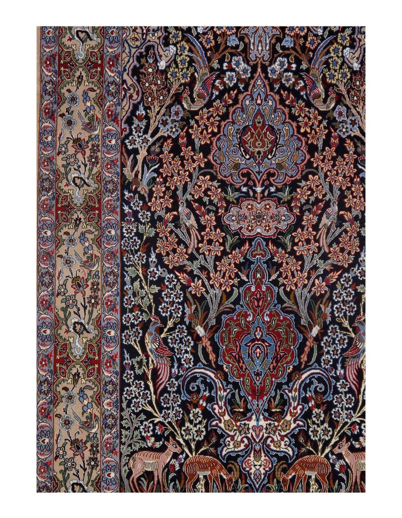 Canvello Ivory Silkroad Isfahan Rug - 3'6" X 6' - Canvello