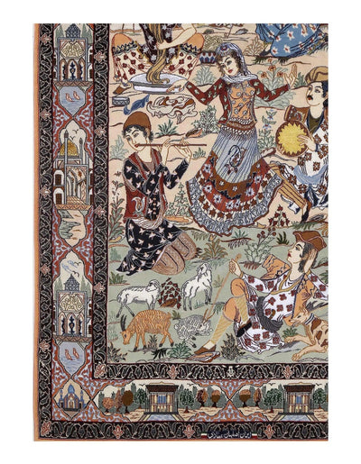 Canvello Ivory Silkroad Isfahan Rug - 3'6" X 6' - Canvello