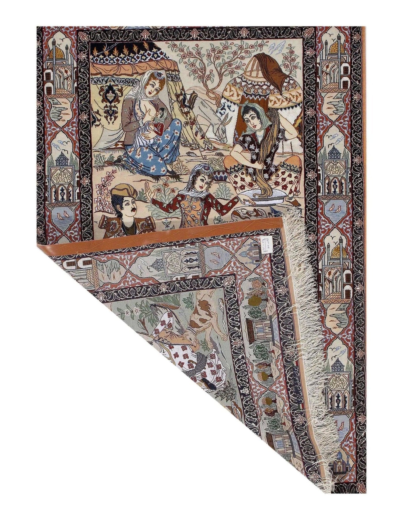 Canvello Ivory Silkroad Isfahan Rug - 3'6" X 6' - Canvello