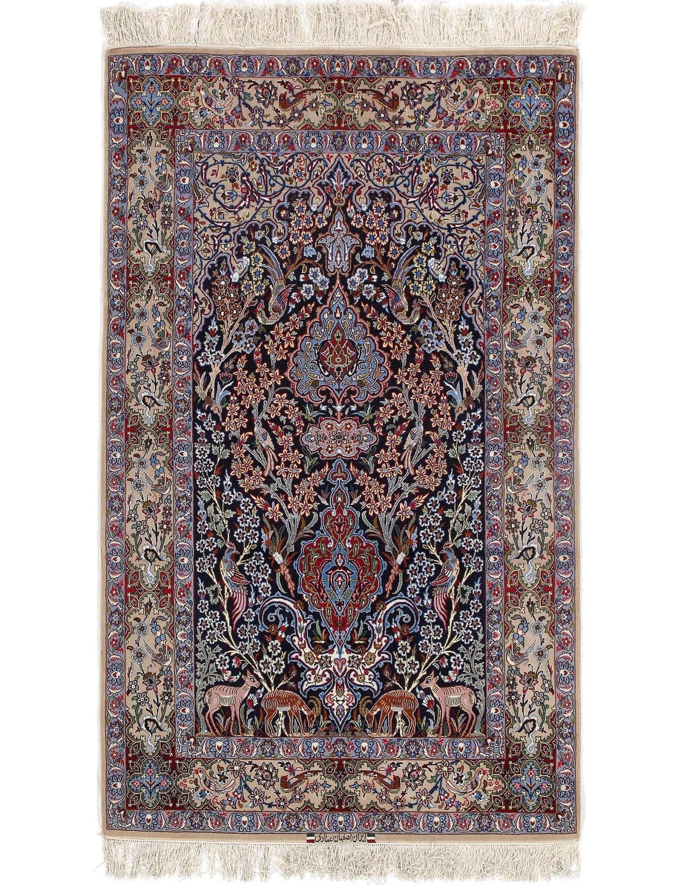 Canvello Ivory Silkroad Isfahan Rug - 3'6" X 6' - Canvello