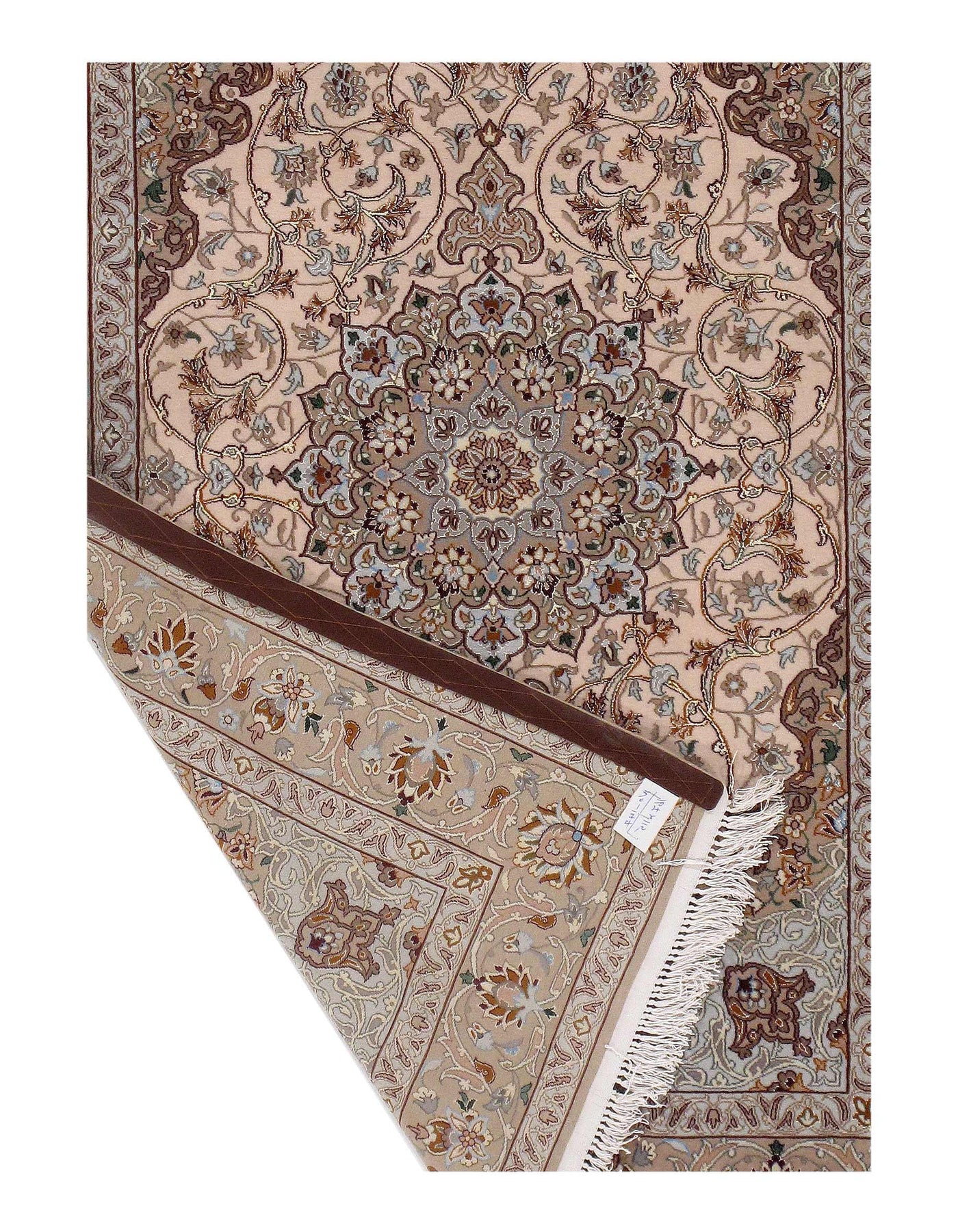 Ivory Persian Isfahan Rug - 4' x 5'6"