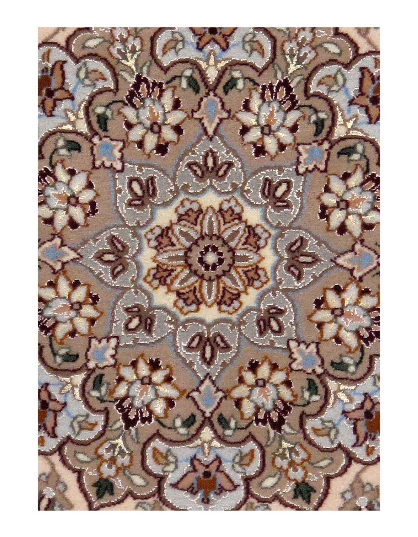 Canvello Ivory Silkroad Isfahan Rug - 4' x 5'6" - Canvello