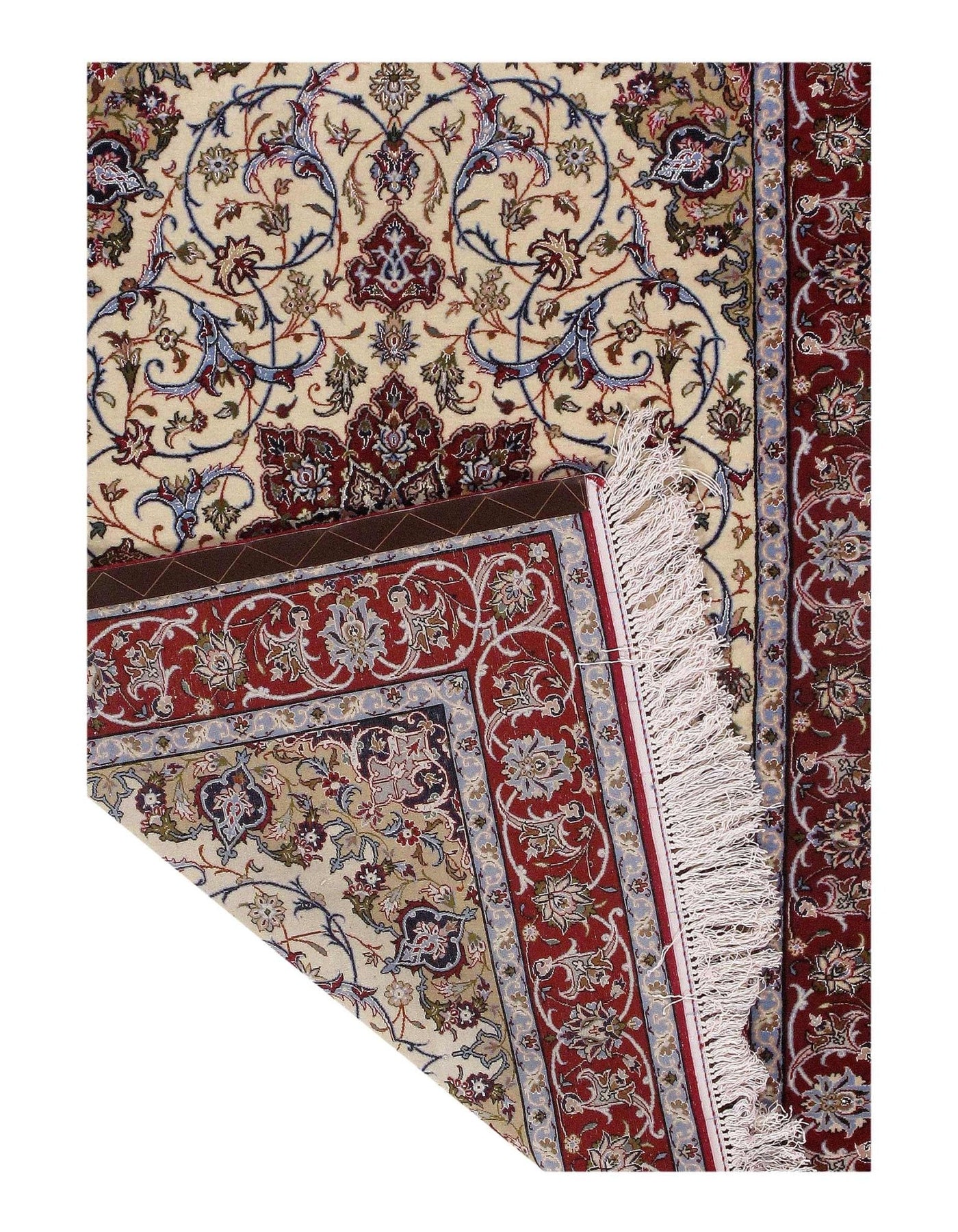 Canvello Ivory Silkroad Isfahan Serafian Rug - 3'8" X 5'4" - Canvello