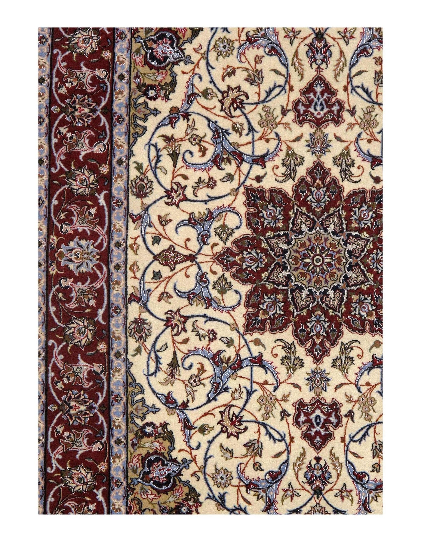 Canvello Ivory Silkroad Isfahan Serafian Rug - 3'8" X 5'4" - Canvello