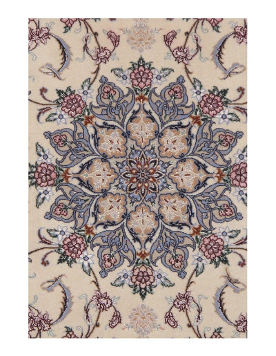 Canvello Ivory Silkroad Isfahan silk & wool - 3'7" X 5'3" - Canvello