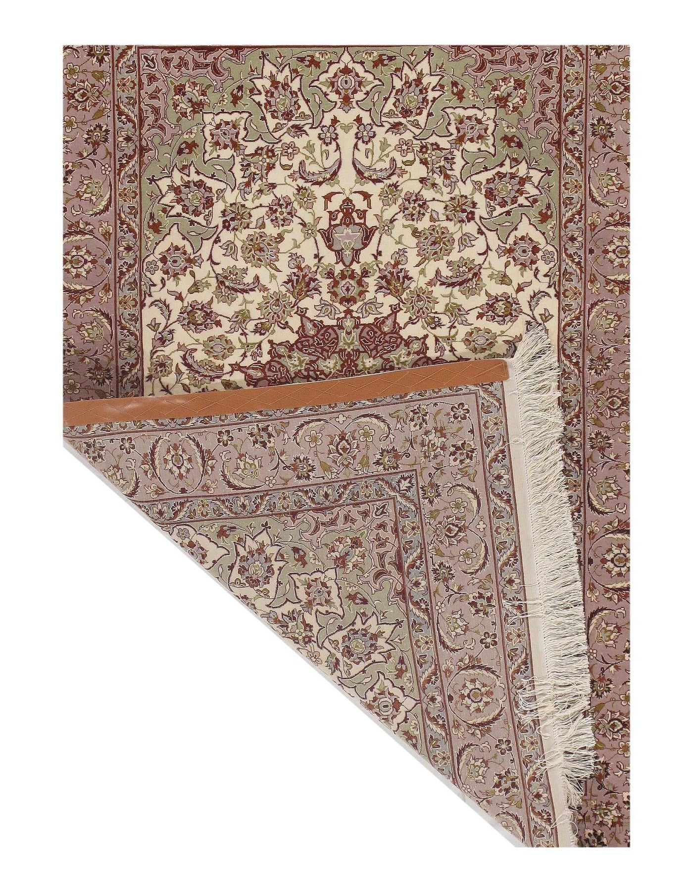 Canvello Ivory Silkroad Isfahan silk & wool Rug - 3'7" X 5'3" - Canvello