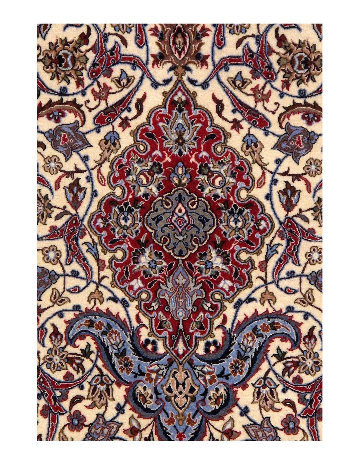 Canvello Ivory Silkroad Isfahan silk & wool Rug - 3'7" X 5'7" - Canvello