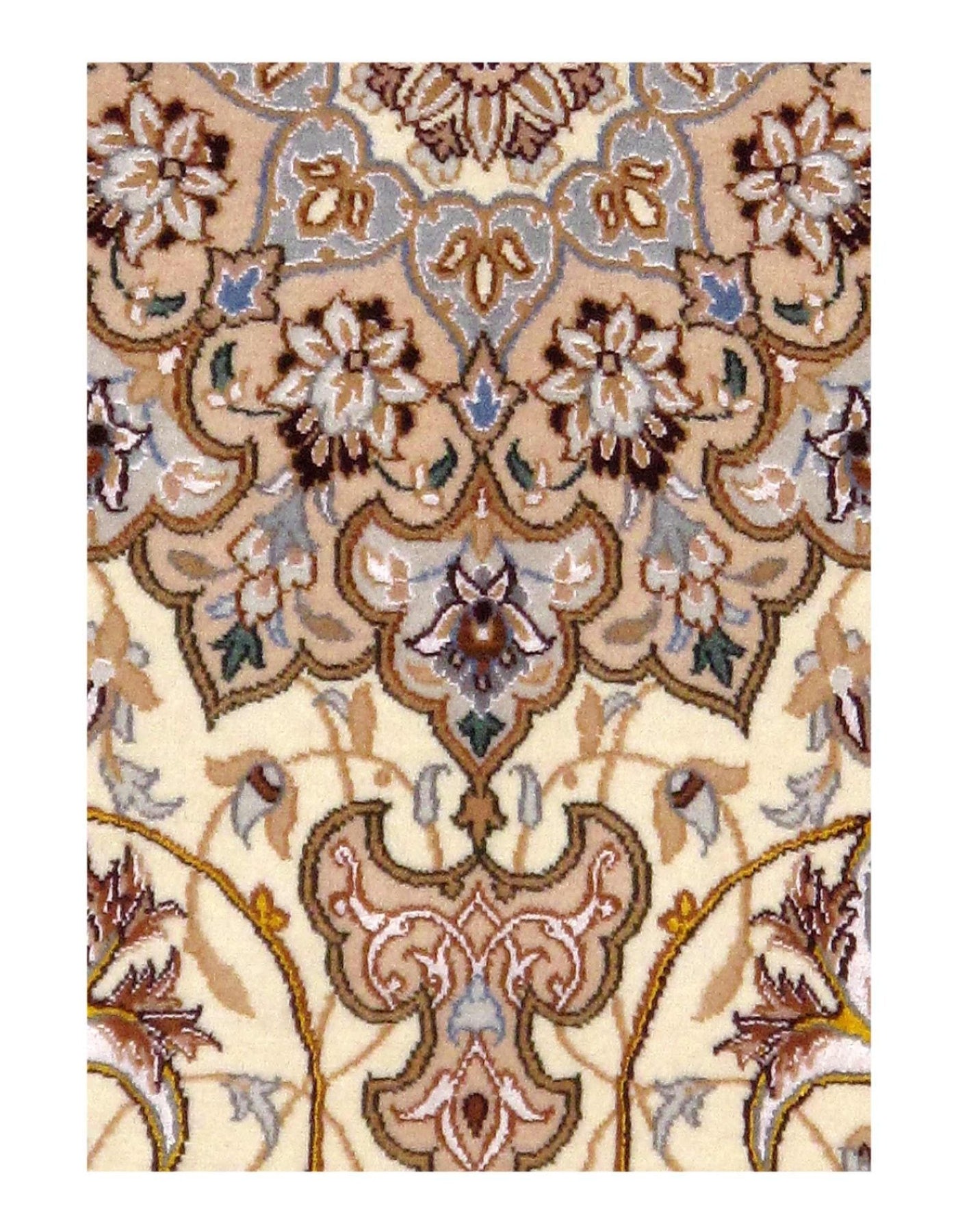 Canvello Ivory Silkroad Isfahan silk & wool Rug - 3'8" X 5'9" - Canvello