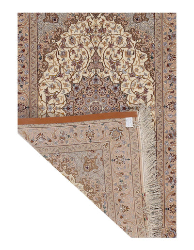 Canvello Ivory Silkroad Isfahan silk & wool Rug - 3'8" X 5'9" - Canvello