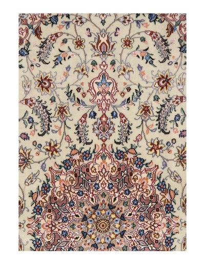 Canvello Ivory Silkroad Isfahan silk & wool Rug - 3'9" X 5'8" - Canvello