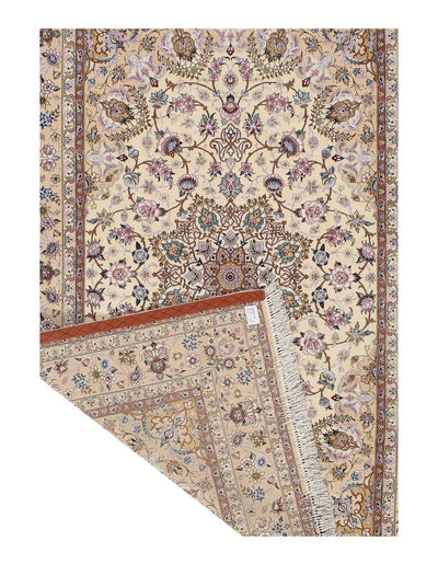 Canvello Ivory Silkroad Isfahan s/w Rug - 5'3" x 7'11" - Canvello