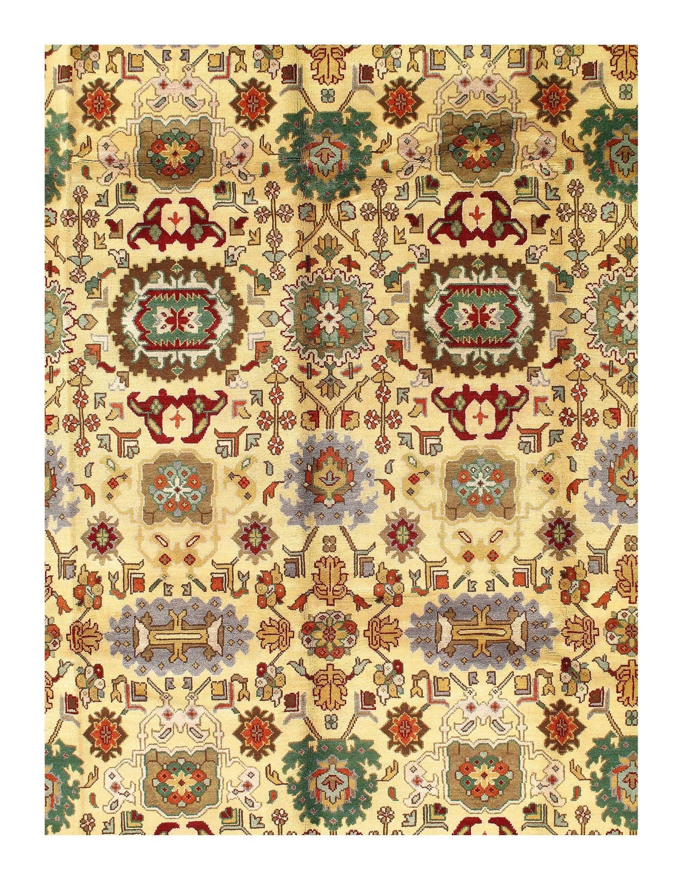 Canvello Ivory Silkroad Mahal design Rug - 10' X 14' - Canvello