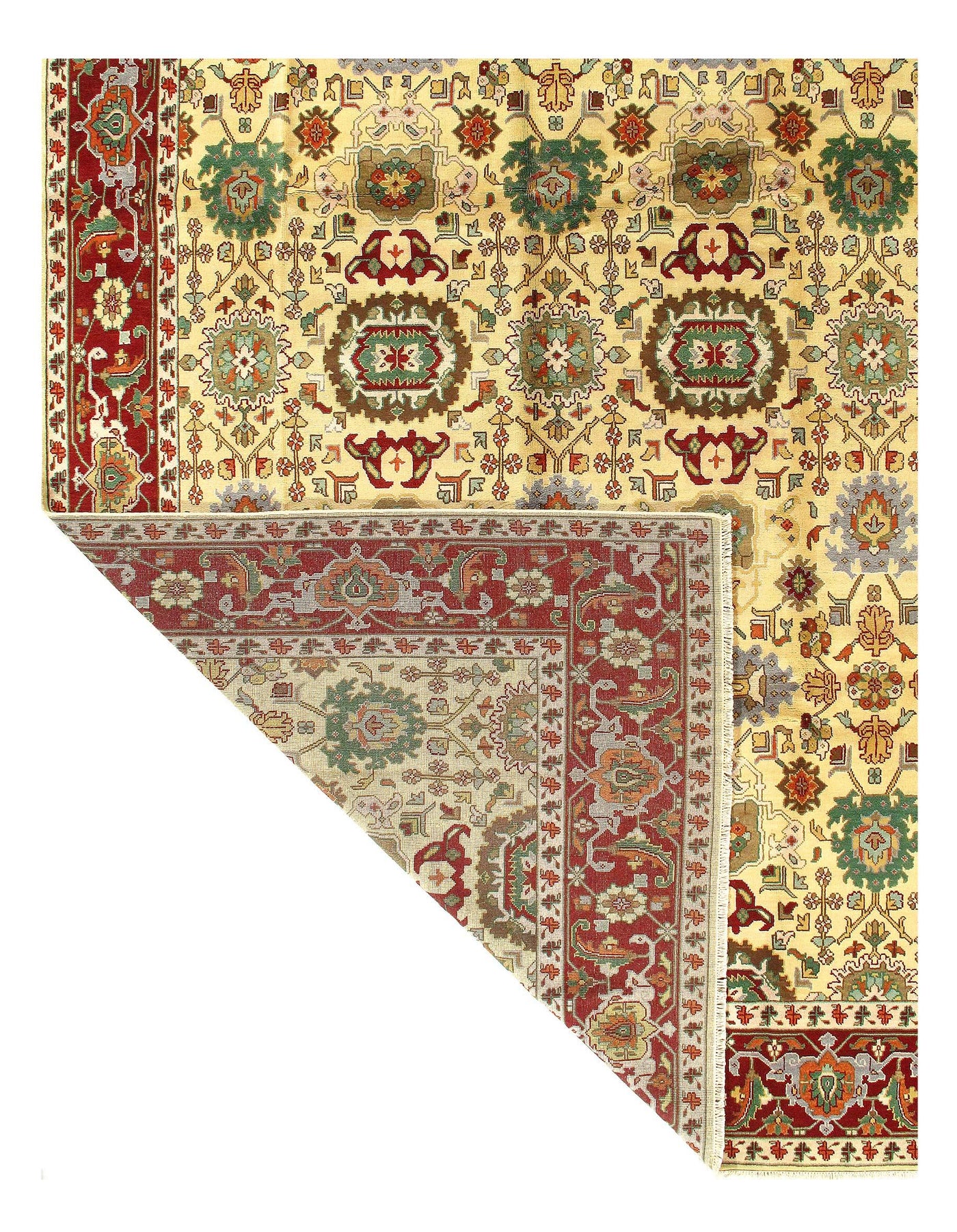 Canvello Ivory Silkroad Mahal design Rug - 10' X 14' - Canvello